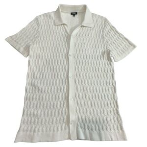 Express Mens Ivory Cable Knit Shirt,‎ M